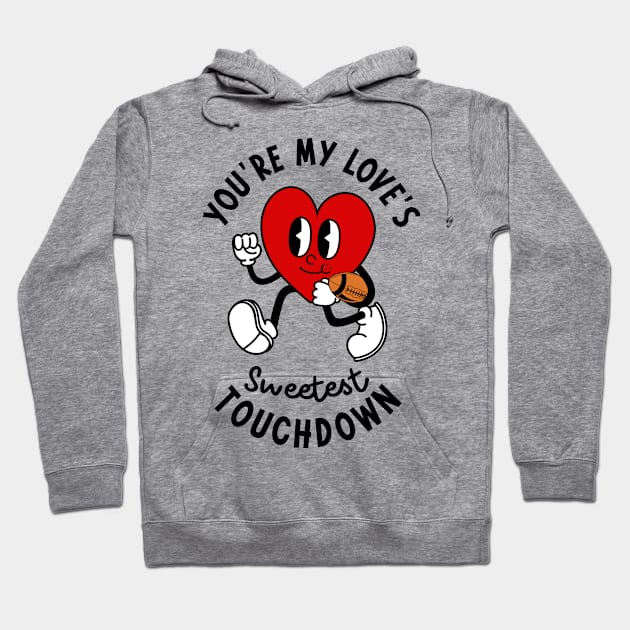 Valentine's Day Football Couple Rugby Sports Love Hoodie by Tom´s TeeStore